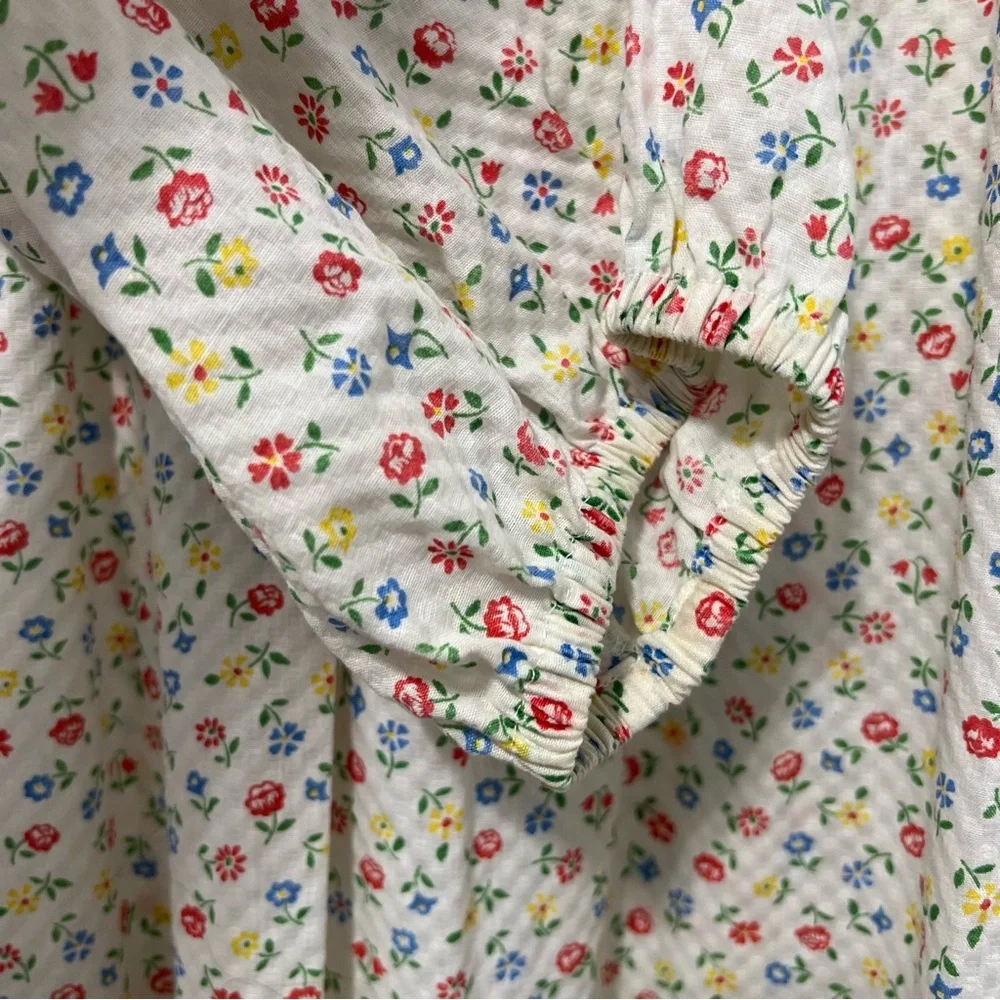 Vintage Models Coat Snap Button Floral Housecoat Size 12